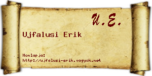 Ujfalusi Erik névjegykártya